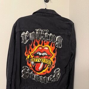 Oversized The Rolling Stones Black Jean Jacket